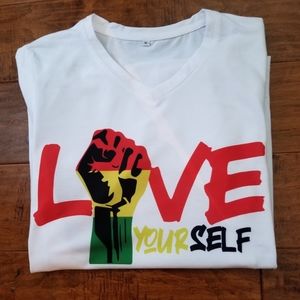Love yourself black power tee